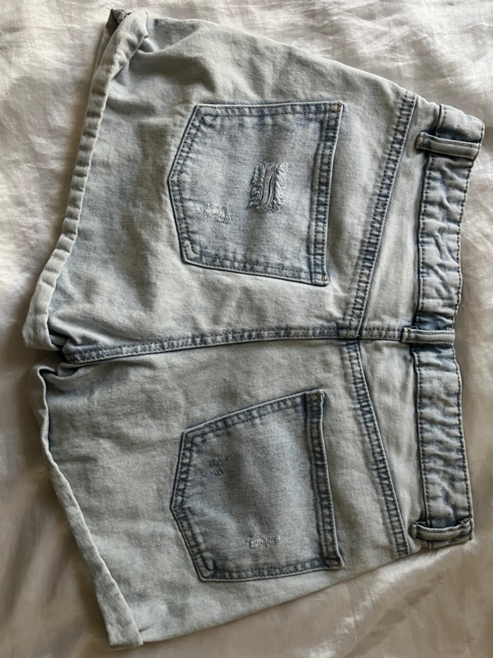 refuge Light Wash Distressed Mom Jean Shorts - Picture 3 of 3